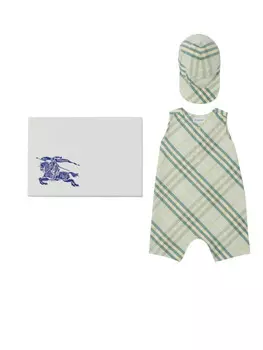 Burberry Kids Check комплект для малышей, зеленый