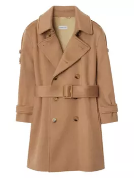 Burberry Kids двубортный тренч, нейтральный
