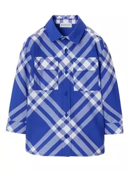 Burberry Kids двухцветная рубашка, синий