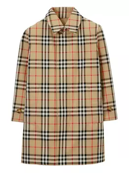 Burberry Kids двустороннее пальто в клетку, нейтральный