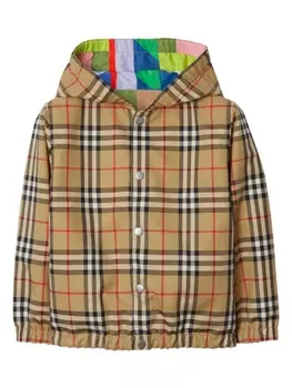 Burberry Kids двусторонний бомбер в клетку Vintage Check, коричневый