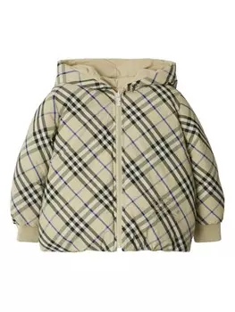 Burberry Kids двусторонняя клетчатая куртка-стеганая, нейтральный цвет