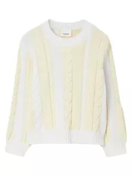 Burberry Kids джемпер фактурной вязки, желтый
