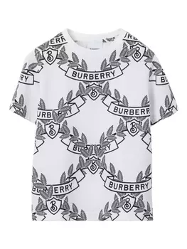 Burberry Kids футболка Oak Leaf Crest, белый