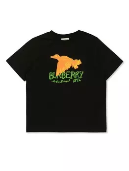 Burberry Kids футболка с графическим принтом, черный