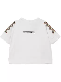 Burberry Kids футболка с короткими рукавами и надписью, белый