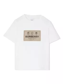 Burberry Kids футболка с логотипом, белый