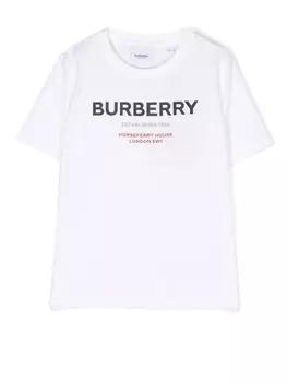 Burberry Kids футболка с логотипом, белый