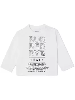 Burberry Kids футболка с логотипом, белый