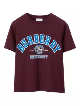 Burberry Kids футболка с логотипом College, красный