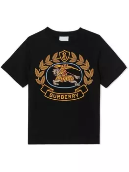 Burberry Kids футболка с логотипом Equestrian Knight, черный
