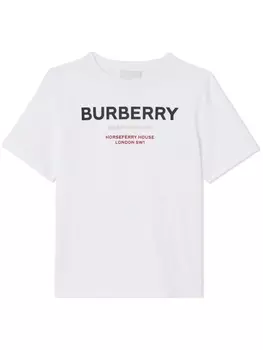 Burberry Kids футболка с логотипом Horseferry, белый