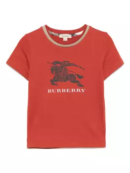 Burberry Kids футболка с логотипом, красный