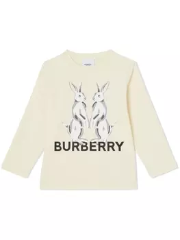 Burberry Kids футболка с принтом Animal Kingdom, нейтральный цвет