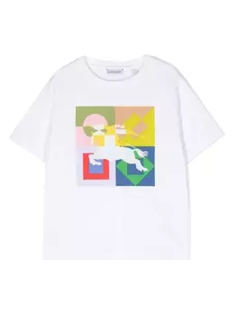 Burberry Kids футболка с принтом Equestrian Knight, белый