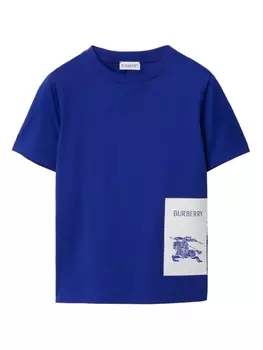 Burberry Kids футболка с принтом Equestrian Knight, синий