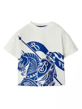 Burberry Kids футболка с принтом Equestrian Knight, белый
