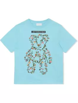 Burberry Kids футболка с принтом, синий