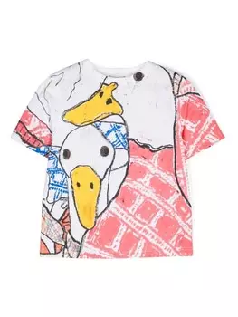 Burberry Kids футболка с принтом в стиле иллюстрации, белый