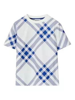 Burberry Kids футболка в клетку, белый