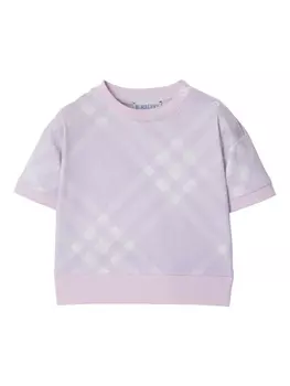 Burberry Kids футболка в клетку, фиолетовый