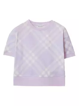 Burberry Kids футболка в клетку Nova Check, фиолетовый