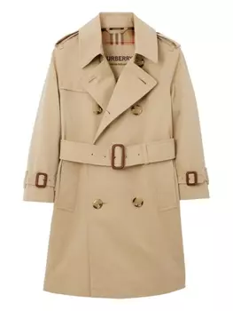 Тренч габардиновый Burberry Kids, нейтральный