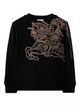 Burberry Kids хлопковая толстовка с круглым вырезом EKD, черный