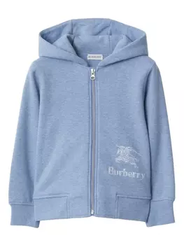 Burberry Kids худи на молнии с логотипом EKD, синий