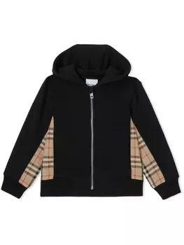Burberry Kids худи с отделкой Vintage Check, черный