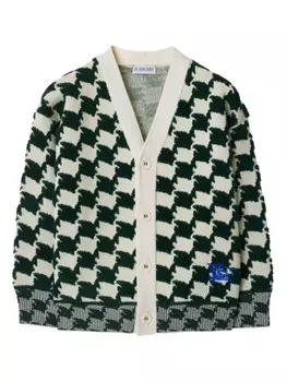 Burberry Kids кардиган Duckstooth из смесовой шерсти, нейтральный цвет