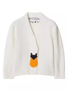 Burberry Kids кардиган Swan из смесовой шерсти, белый