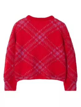 Burberry Kids кардиган в клетку, красный