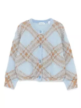 Burberry Kids кардиган в клетку, синий
