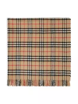 Burberry Kids кашемировое одеяло в клетку Vintage Check, коричневый
