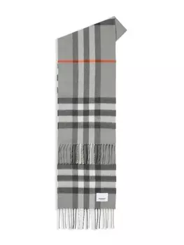 Burberry Kids кашемировый шарф в клетку, серый