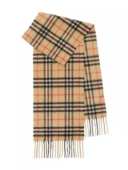 Burberry Kids кашемировый шарф в клетку Vintage Check, нейтральный цвет