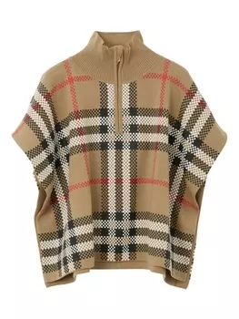 Burberry Kids кейп в клетку Vintage Check, нейтральный цвет