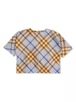 Burberry Kids клетчатая шелковая рубашка