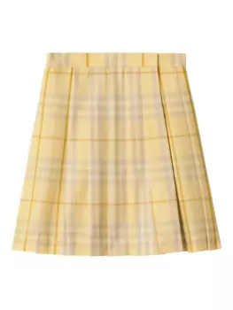 Burberry Kids клетчатая юбка, желтый
