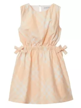 Burberry Kids клетчатое платье с вырезами, оранжевый