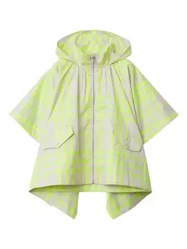 Burberry Kids клетчатый кейп с капюшоном, нейтральный цвет