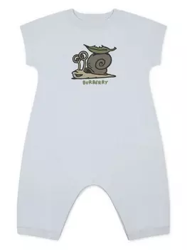 Burberry Kids комбинезон с принтом «Улитка», синий