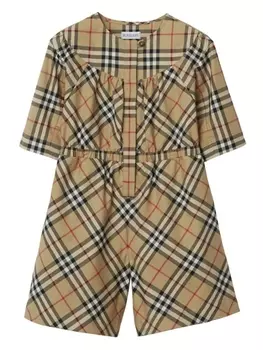 Burberry Kids комбинезон в клетку Vintage Check, коричневый