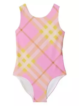 Burberry Kids купальник в клетку Vintage Check, розовый