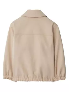 Burberry Kids куртка-бомбер из хлопка Harrington, нейтральный цвет