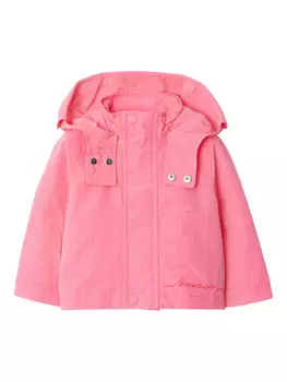 Burberry Kids куртка с капюшоном и логотипом, розовый