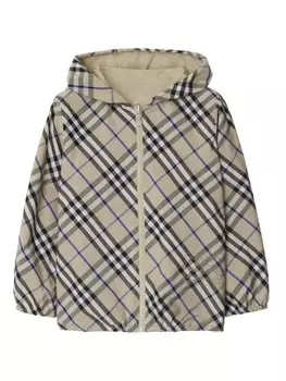 Burberry Kids куртка с капюшоном в клетку Burberry, нейтральный цвет