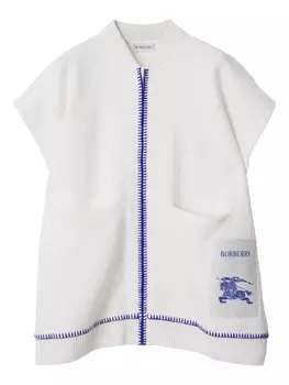 Burberry Kids куртка с короткими рукавами и нашивкой-логотипом, белый