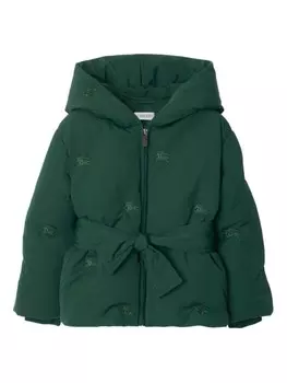 Burberry Kids куртка с вышивкой Equestrian Knight, зеленый
